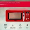 MICROONDAS RETRO VINTAGE ROJO, 20 LITROS